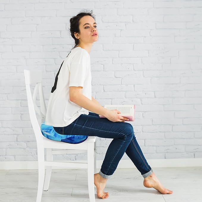 Donut Pillow for Hemorrhoids Seat Cushion for Tailbone Pain Relief - Blue Home Office Chair Cushion for Long Sitting Work - Memory Foam Car Seat Cushions for Driving Butt Pain Pressure