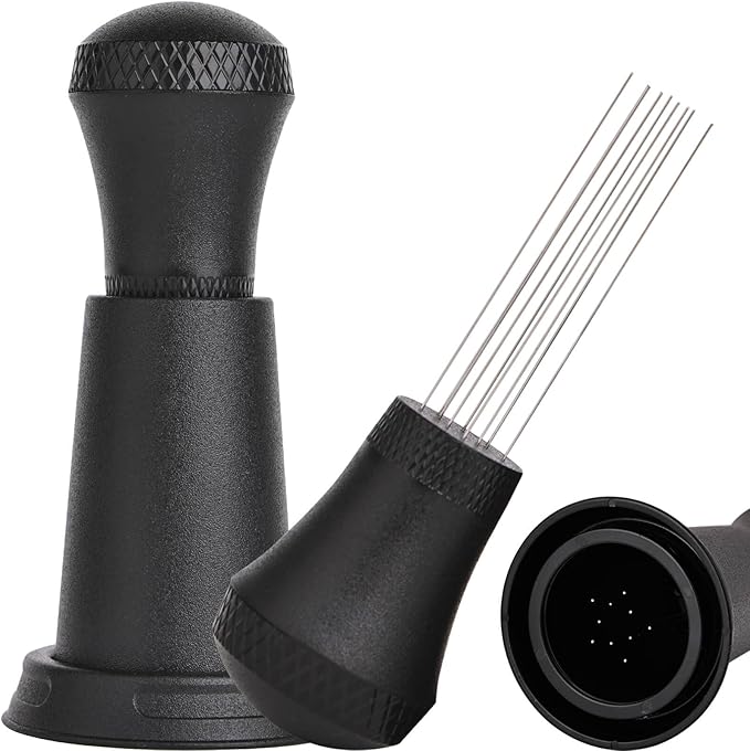 WDT Espresso Distribution Tool Espresso Stirrer Tools for Barista, 0.35mm 10 Stainless Steel Needles, One-Piece Molded for Strength and Durability