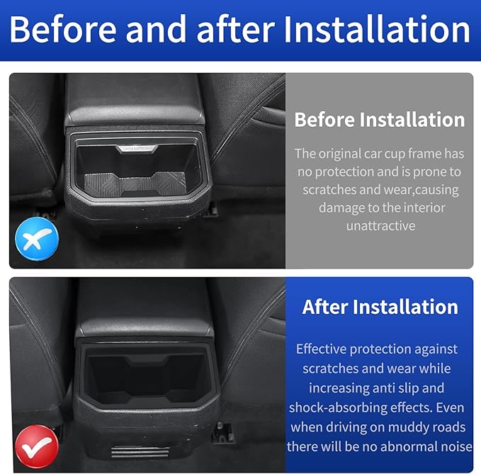 Silicone Coaster Suitable for 2024 2025 2026 Toyota Tacoma Rear Storage Silicone Cover Interior Upgrade and Modification Accessories (Rear Silicone Coaster)