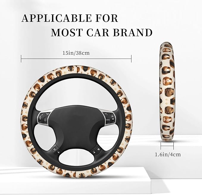 Guinea Pigs Universal Fit Steering Wheel Cover for Car, Truck, and SUV, Durable Steering Wheel Protection