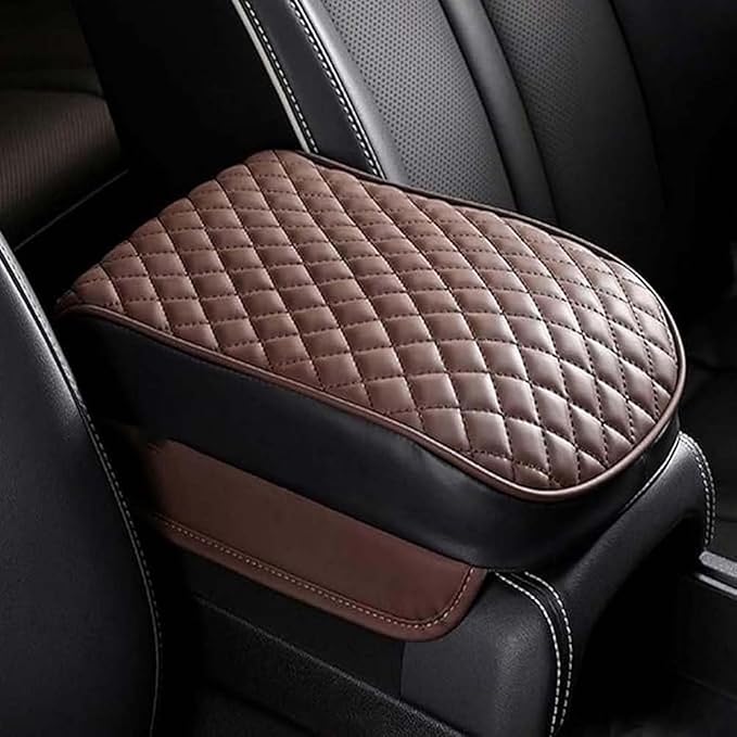 Center Console Armrest Cover Pad for Infiniti QX30 QX50 Q50 QX60 QX70 QX56 QX80 Q60 Q70L 2004-2025, Universal PU Leather Cushion Anti-Slip Waterproof Interior Accessories Comfort Protection