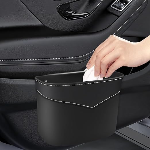 vvag Car Trash Can,Mini Vehicle Trash Bin Organizer with 20pcs Plastic Trash Bags,Leak-Proof Small Garbage Bin for Auto Vehicle, Car Door & Back Seat,Portable for Home Office Travel