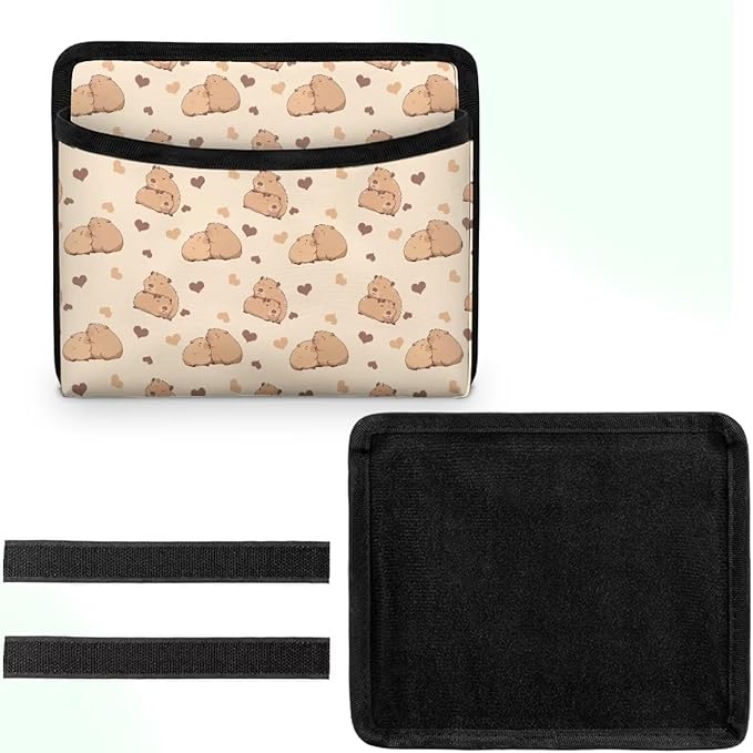 Cute Capybara Car Side Pocket Organizer, Auto Front Rear Seat Storage Bag for Cell Phone Sunglasses Coins, Document Holder Tray Pouch for Vehicle Seat, Women Men Car Accessories