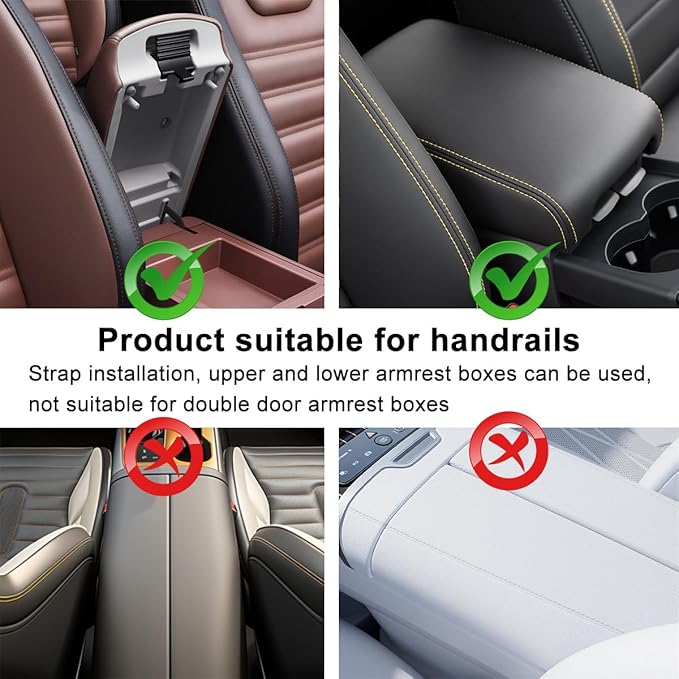 Car Center Console Cover, Soft Comfortable Vehicle Armrest Seat Box Cover Cushion, Wear Resistant Auto Armrest Storage Box Decoration Protector Pad, Universal for Truck SUV Sedan (White)