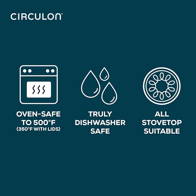 Circulon Halo with LaserDefense Ceramic Nonstick Cookware Set, 11-Piece Pots and Pans Set, Pearl White
