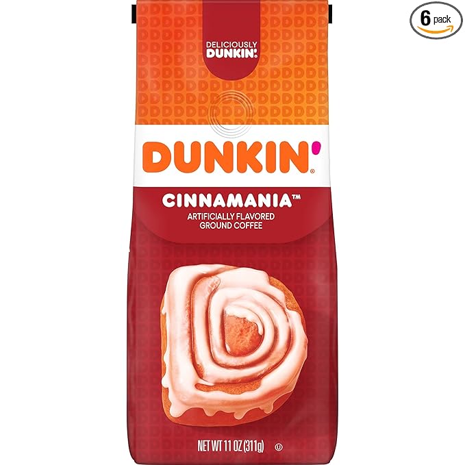 Dunkin' Cinnamania Flavored Ground Coffee, 11 Ounces (Pack of 6)