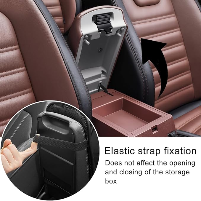 Car Center Console Cover, Soft Comfortable Vehicle Armrest Seat Box Cover Cushion, Wear Resistant Auto Armrest Storage Box Decoration Protector Pad, Universal for Truck SUV Sedan (Black)