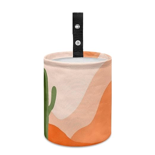 Car Trash Can with Hanging for Back Seat, Car Accessories for Women Men Automotive Garbage Cans Vehicle Trash Can for Truck SUVCactus