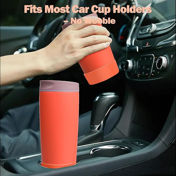 2pcs Silicone Boot for Owala SmoothSip Slider Coffee Tumbler 20oz 12oz, Anti-Slip Sleeve for Travel Coffee Mug, Protective Accessories for Owala BPA Free (Terracotta Sunset)