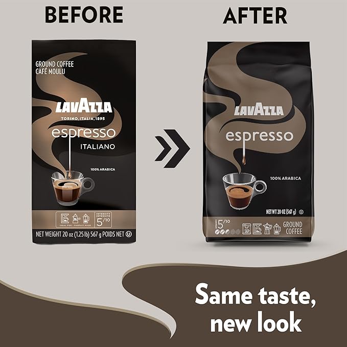 Lavazza Espresso Ground Coffee,Medium Roast,100% Arabica,20 oz Bag,(Pack of 2)