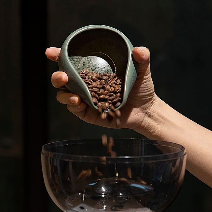 Loveramics 2-Pack Coffee Bean Dosing Cups by James Hoffmann, 30g-60g Capacity (Matte Dark Green)