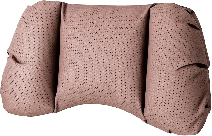 Car Neck Pillow & Lumbar Support for Porsche Taycan Sport Turismo 2022-2024 Ergonomic Breathable Mesh Auto Seat Back Cushion Headrest,Brown-Lumbar Support