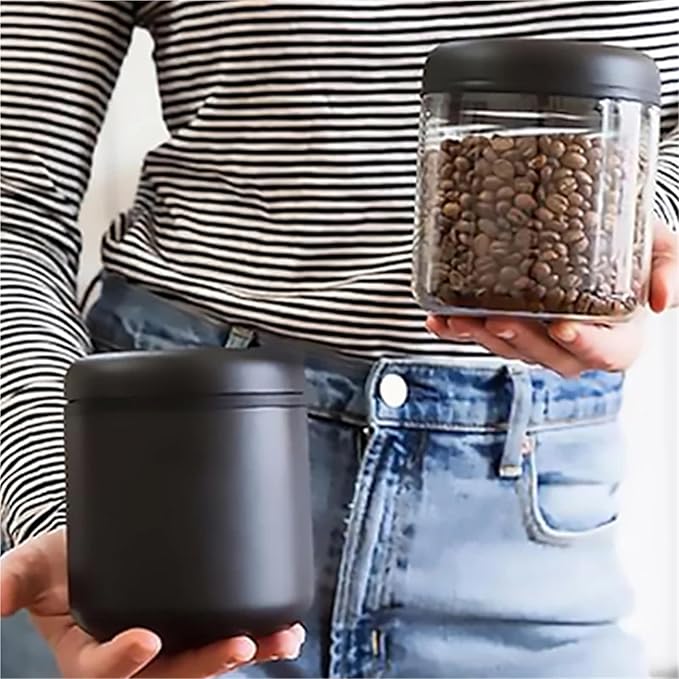 Fellow Atmos Vacuum Sealed Airtight Coffee/Tea Canister Set - 0.4L/0.7L/1.2L Coffee Bean Storage Jar/Tank for Home & Kitchen(White 1.2L)