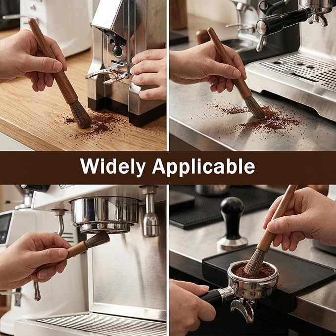 2 Pack Coffee Grinder Cleaning Brush Dusting Espresso Brush Accessories Cleaner Barista Brush Machine Cleaning Brush for Bean Grain Kitchen Home