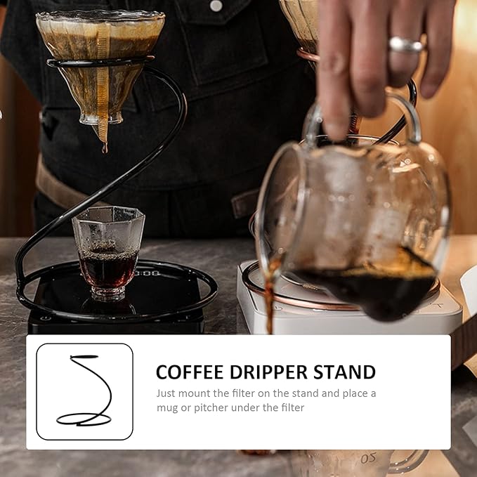 Coffee Stand Stainless Steel Wire Coffee Dripper Holder Filter Cone Cup Support Station for Office Home Camping Lovers Black