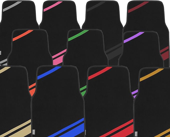 FH Group Car Floor Mats - Carpet Floor Mats for Cars, Universal Fit Automotive Floor Mats, All Purpose Car Floor Mats, Carpet Protector Mat for Most Sedan, SUV, Truck Floor Mats Red