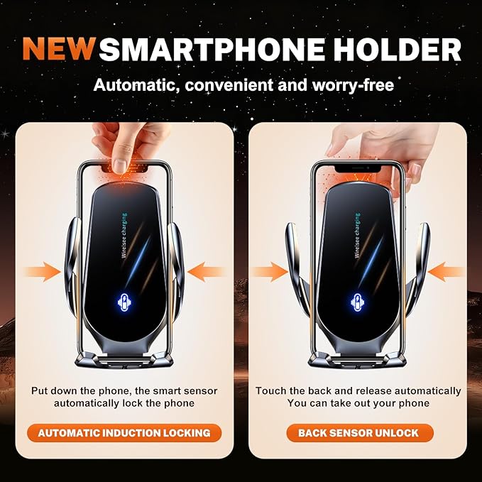 Phone Holders for Honda CRV 2017-2022 Accessories. Electric Cell Phone Car Mount Supports 15W Wireless Charging.Custom Fit CR-V Phone Holder Not Affect Air Vent and Fits All iPhone & Android.