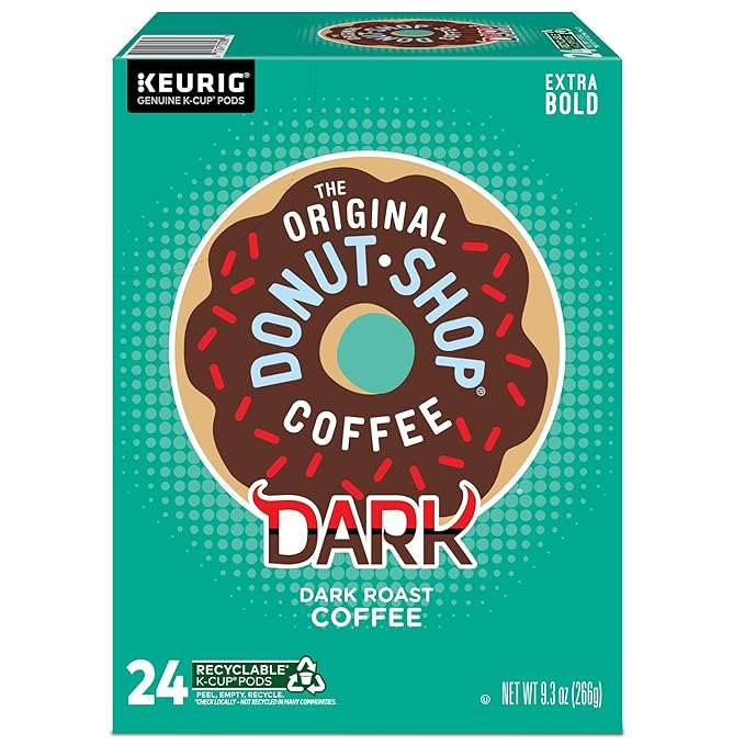 The Original Donut Shop Dark Coffee, Keurig Single-Serve K-Cup Pods, Dark Roast, 96 Count