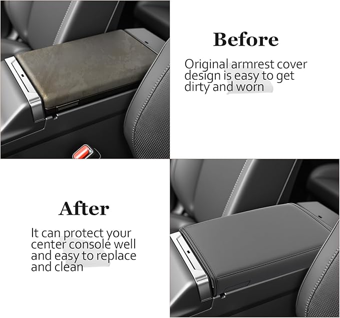 SKTU for 2026 Toyota RAV4 Armrest Cover for 2026+ Toyota RAV4 (LE/SE/XLE Premium/Woodland/XSE/Limited) Center Console Cover Toyota RAV4 2026 Accessories Console Cushion Cover Soft
