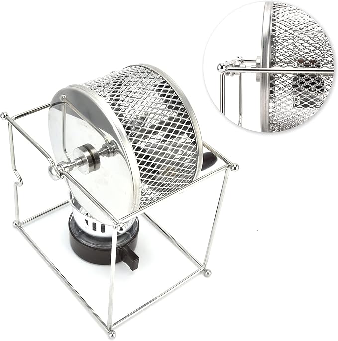 Topyond Stainless Steel Coffee Bean Roaster, Hand Crank Manual Roasting Machine with Temperature Control, Home Use Coffee Peanut Roaster for Coffee Lovers, DIY Enthusiasts