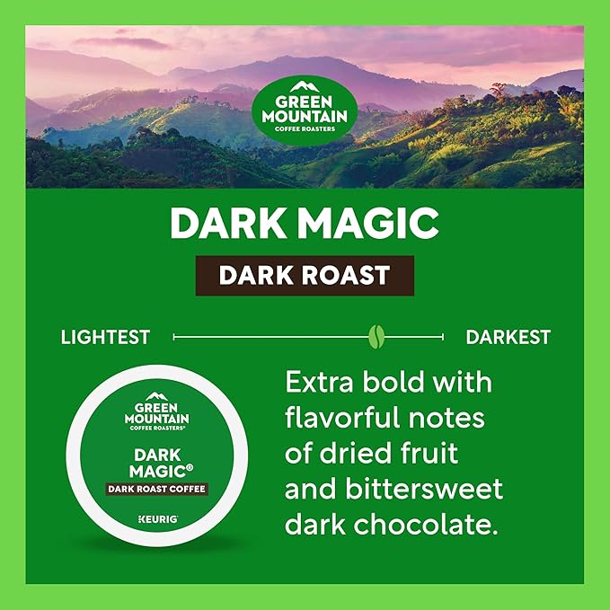 Green Mountain Coffee Roaster Dark Magic Keurig Single-Serve K-Cup Pods, Dark Roast Coffee, 32 Count