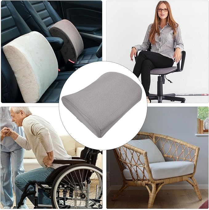 Alipis Comfortable Memory Foam Pillow for Office Chair Car Seat Pad Car Seat Cushion Lumbar Support Relief Pillow