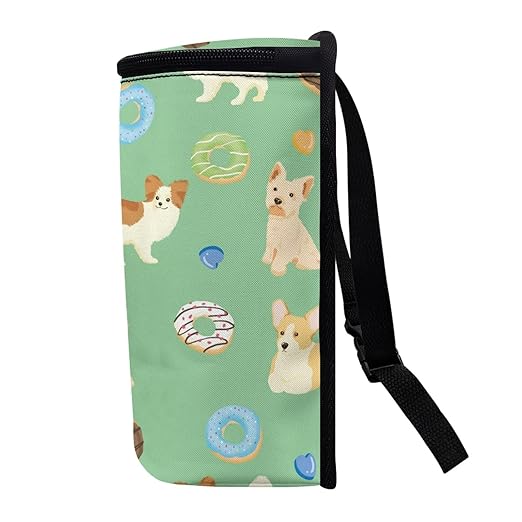 Pastel Green Puppy Donut Car Garbage Container, Adorable Illustrated Trash Bin for Car Interior