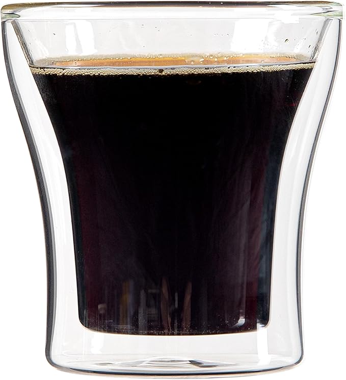Restaurantware Espresso Shot Glasses 12 Case 3.38 Ounce Double Wall Insulated Borosilicate Glass Clear For Hot And Cold Beverages