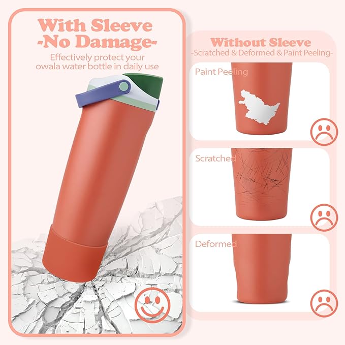 Silicone Boot for Owala 30oz & 40oz FreeSip Sway Bottles & Tumblers - Non-Slip, Scratch-Resistant, Stability Enhancer, Available in 12 Colors (Summer Harvest)