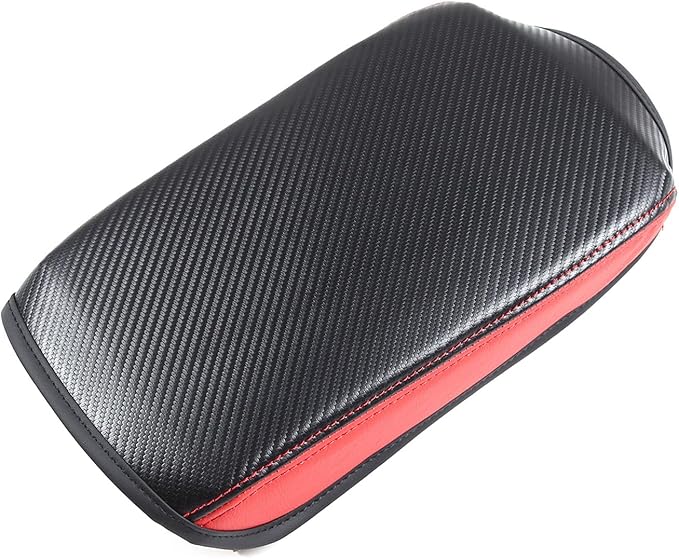 Center Console Armrest Cover Compatible with Mitsubishi Outlander 2022 2023 2024, Waterproof Armrest Arm Rest Cap Trim, Leather Center Console Lid Cushion Pad (Red)