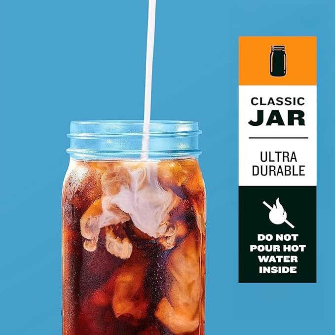 County Line Kitchen Glass Mason Jar Pitcher with Lid - Wide Mouth, 2 Quart (64 oz) - Heavy Duty, Leak Proof - Sun & Iced Tea Pitcher, Cold Brew Coffee, Breast Milk Storage, Water - Lavender