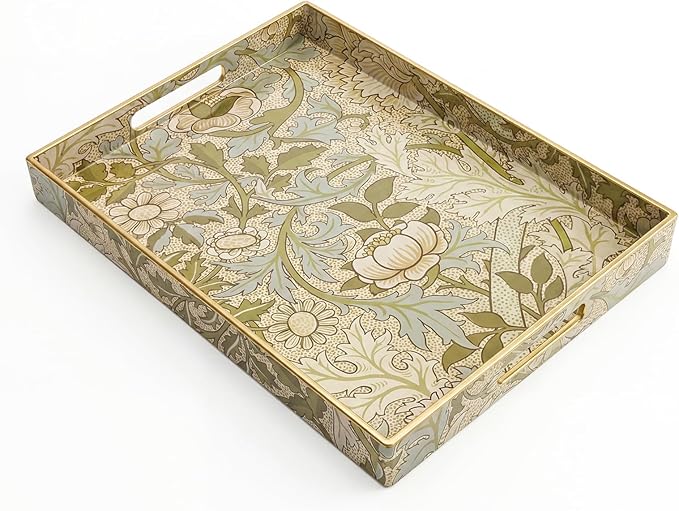 Coffee Table Trays for Living Room Serving Tray with Handles, Modern Large Tray for Ottoman Coffee Table