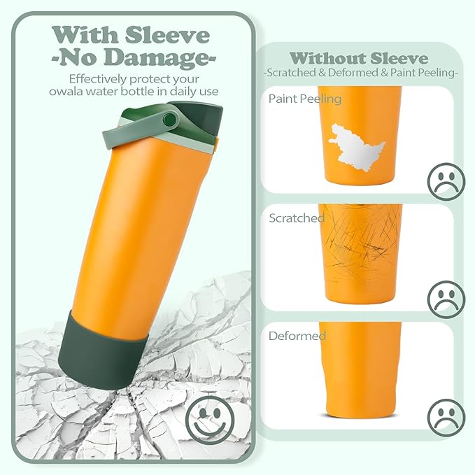 Silicone Boot for Owala 30oz & 40oz FreeSip Sway Bottles & Tumblers - Non-Slip, Scratch-Resistant, Stability Enhancer, Available in 12 Colors (Forest Green)