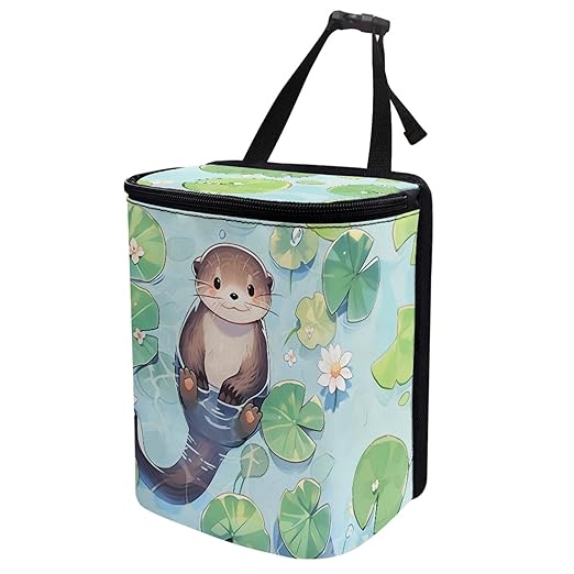 Cute Otter Shaped Hanging Car Trash Can, Suitable for Rear Seats and Behind The Center Console