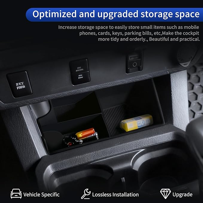 Central Control Control Storage Box Applicable to 2016-2023 Tacoma Central Control Storage Tray Interior Modification Accessories(Central Control Storage Box)
