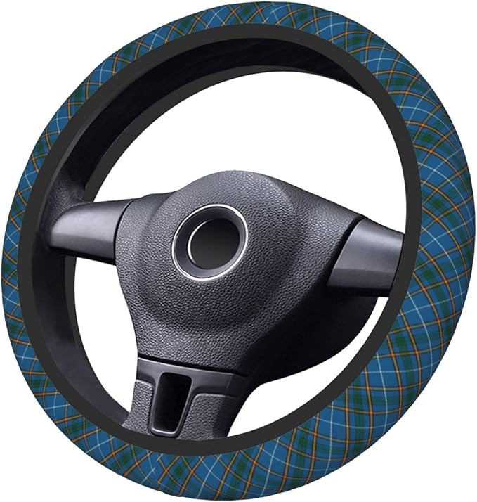 Thickened Elastic Steering Wheel Cover, Bain Clan Scottish Tartan Plaid Pattern Ultra, Soft, Breathable, Fit for Cars, SUVs, Trucks, Stylish Comfortable Grip