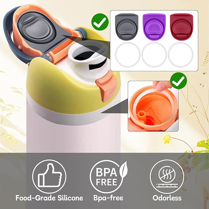 3 Sets Replacement Seal Stopper and O Ring Gasket Compatible with Owala FreeSip 24oz 32oz,Water Bottle Lid Insert Cap Rubber Seal Parts for Owala 16/19/24/32/40oz Mouth Piece Accessories Z3K10