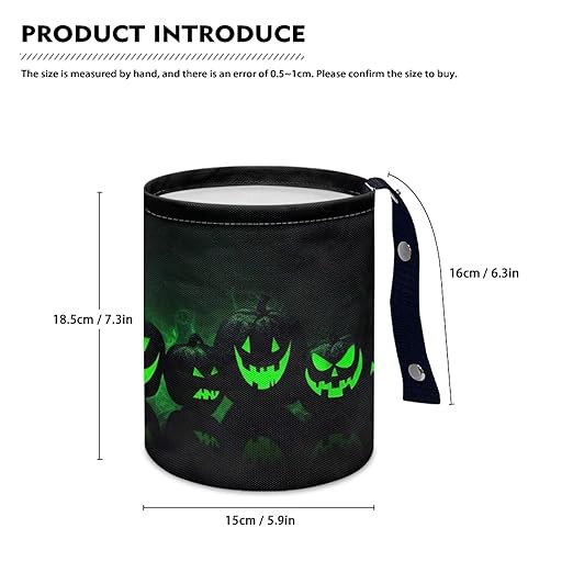 Green Pumpkins Car Trash Can, Cute Car Trash Bag, Vehicle Trash Can, Multipurpose Trash Bag Hanging, Portable, Waterproof Storage Bag for Cars