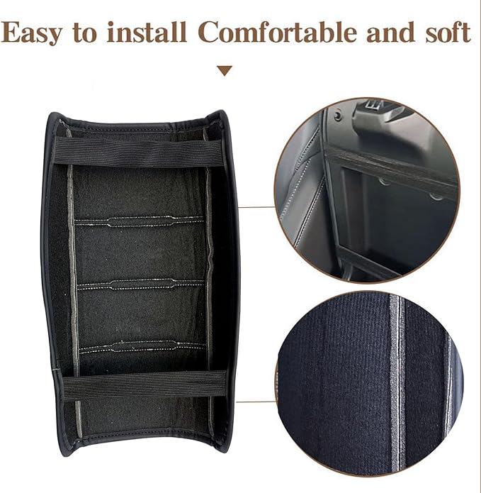 Center Console Pad Armrest Box Cover for Honda 2025 2024 2023 CRV LX EX EXL Sport Hybrid Sport Touring,Black Leather Protector Accessories for CR-V 2023 2024（Black line）