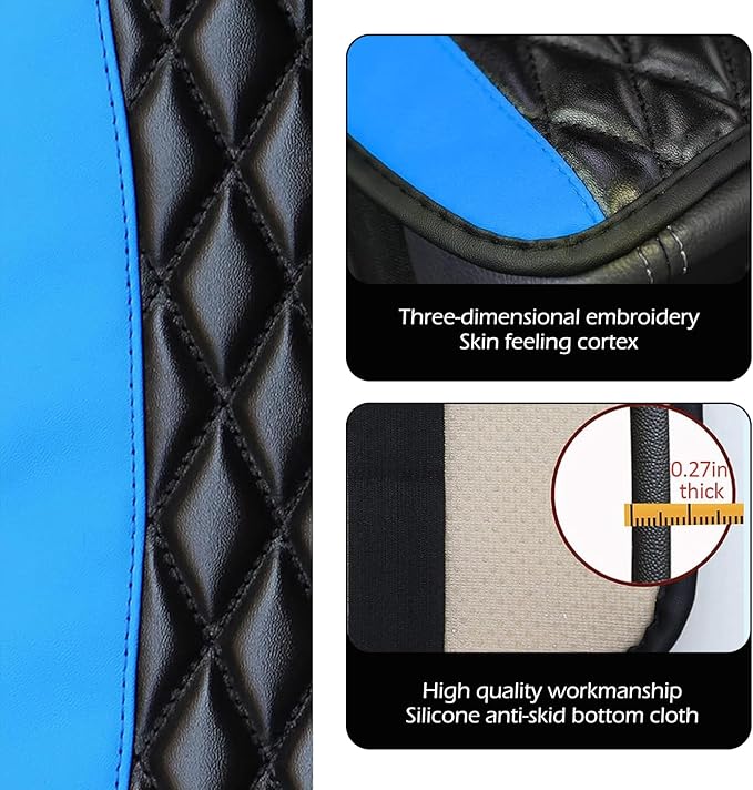Car Center Console Cover, Leather Waterproof Car Armrest Cover Cushion, Auto Center Console Cushion Pad, Auto Interior Accessories for Most Vehicle, SUV, Truck (Blue)