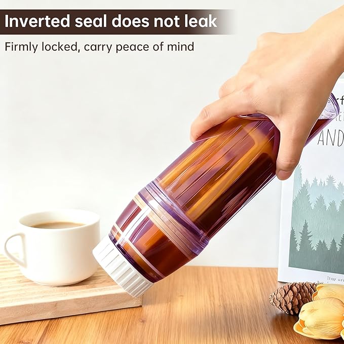 26 oz (770ml) Portable Cold Brew Bottle, Small Handheld Brewer with Removable Filter, Travel & Camping Cold Brew Iced Coffee Cup, Airtight & Leak-Proof for Iced Coffee,Tea & Lemonade