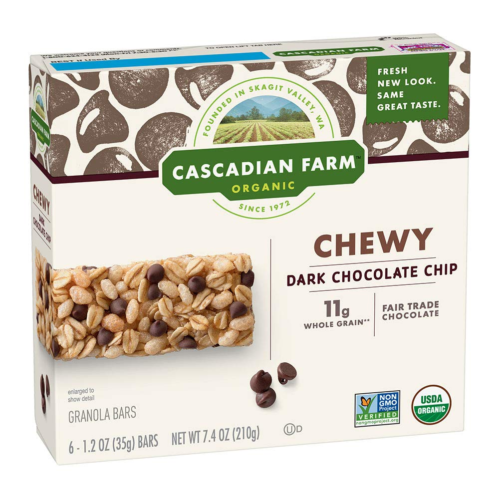 Cascadian Farm, Bar Granola Vanilla Chip Organic 6 Count, 7.4 Ounce