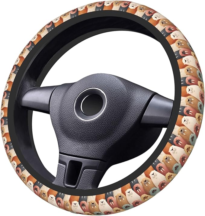 Car Steering Wheel Cover 15 Inch Leather Breathable Universal Auto Steering Wheel Protector Fit Auto Suvs Van Truck - Playful Walrus Wonders 3