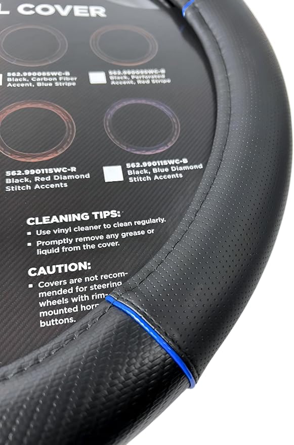 AUTOMANN 562.99008SWC-B Steering Wheel Cover Black/Blu