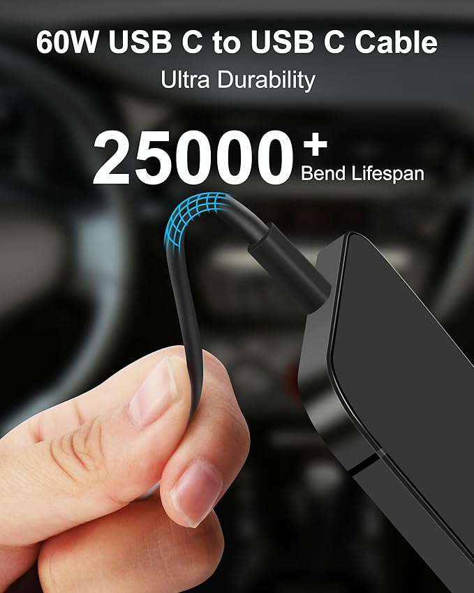 iPhone 17e/17/17 Pro Max Car Charger Fast Charging, 2-Pack 67W 3-Port Fast USB C Car Charger Adapter Cigarette Lighter with 3FT Type C Cable Cord for iPhone 17e/17/17 Pro Max/16/15 Pro Max/Plus, iPad
