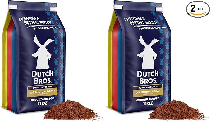Dutch Bros® OG Medium Roast, Ground Coffee, Bagged 11oz (Pack of 2)