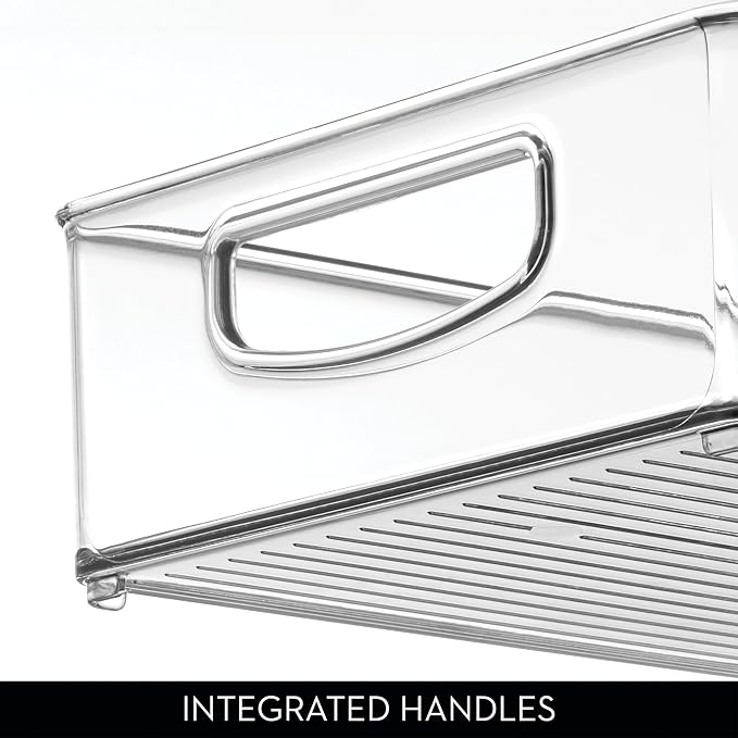 iDesign Stackable Clear Plastic Extra Long Pantry Organizers and Cabinet Storage Bins for Kitchen
