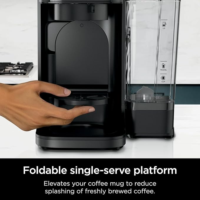 Ninja DualBrew Grounds & Pods Hot & Iced Coffee Maker with Rapid Cold Brew and Thermal Flavor Extraction Duo, 60 oz Removable Reservoir, XL Single-Serve Platform, Adjustable Warming Plate 9 Brew Sizes