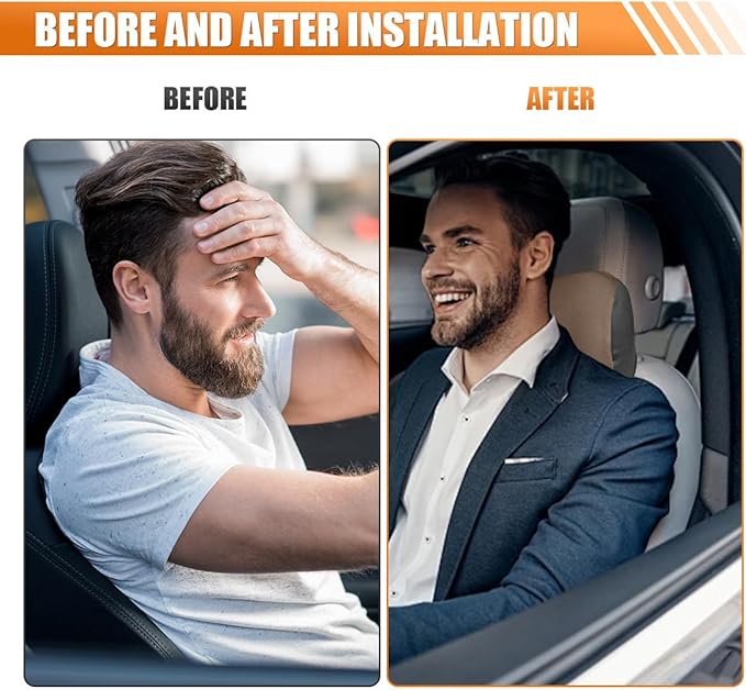 Car Headrest Pillow for Driving - Memory Foam Soft Automotive Neck Support Pillow Cushion with Adjustable Strap - Comfortable Car Seat Headrest Pillow for Neck Pain Pressure Relief (Coffee)