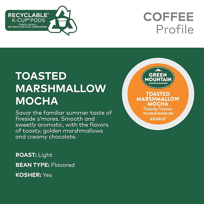 Green Mountain Coffee Roasters Seasonal Selections Toasted Marshmallow Mocha, 72 Count (6 Packs of 12)